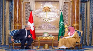 صحيفة المرصد – بالصور.. ولي العهد يستقبل رئيس الاتحاد السويسري